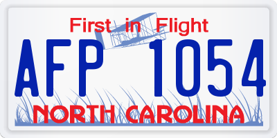 NC license plate AFP1054
