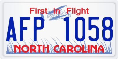 NC license plate AFP1058