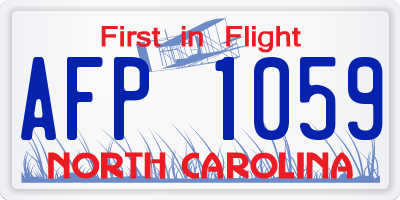 NC license plate AFP1059