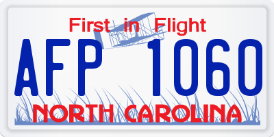 NC license plate AFP1060
