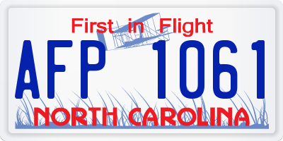 NC license plate AFP1061