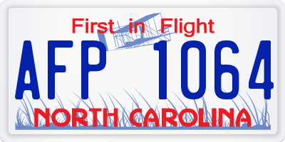 NC license plate AFP1064
