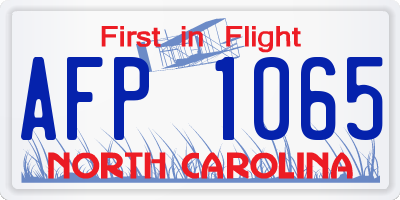 NC license plate AFP1065