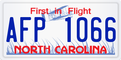 NC license plate AFP1066