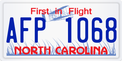 NC license plate AFP1068