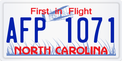 NC license plate AFP1071
