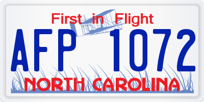NC license plate AFP1072