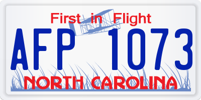 NC license plate AFP1073