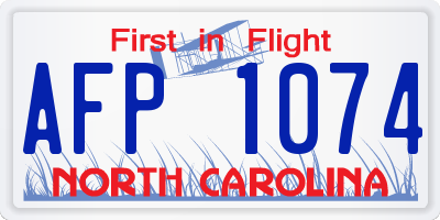 NC license plate AFP1074