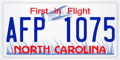 NC license plate AFP1075