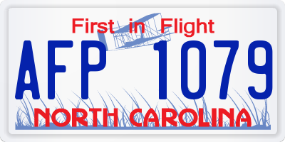 NC license plate AFP1079
