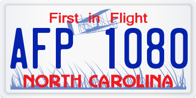 NC license plate AFP1080