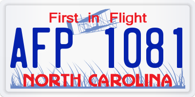 NC license plate AFP1081