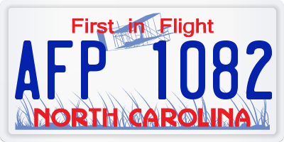 NC license plate AFP1082