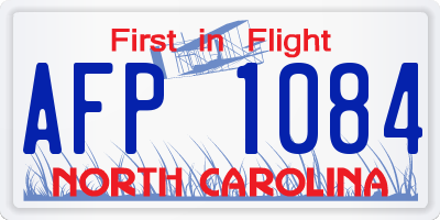 NC license plate AFP1084