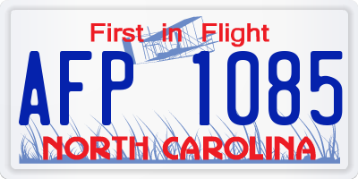 NC license plate AFP1085