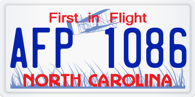 NC license plate AFP1086