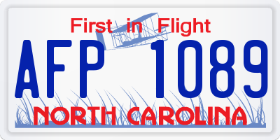 NC license plate AFP1089