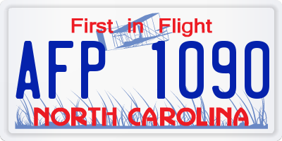 NC license plate AFP1090