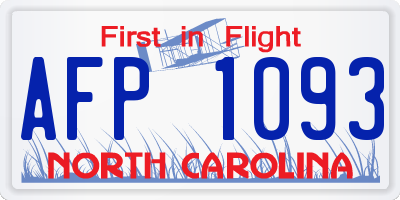 NC license plate AFP1093