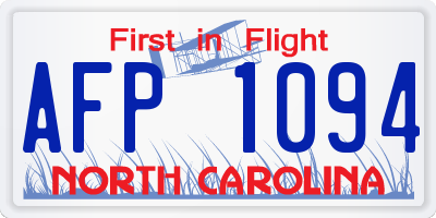 NC license plate AFP1094