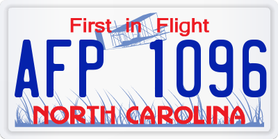 NC license plate AFP1096