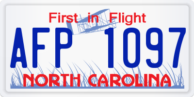 NC license plate AFP1097