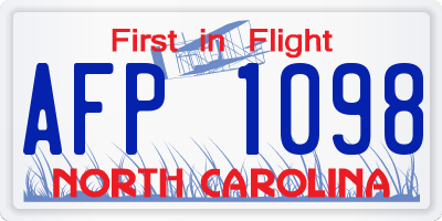 NC license plate AFP1098