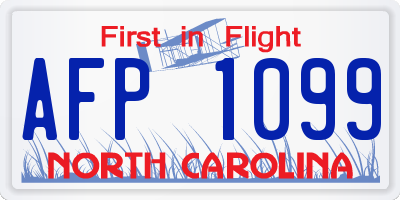 NC license plate AFP1099