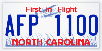 NC license plate AFP1100
