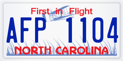 NC license plate AFP1104