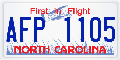 NC license plate AFP1105