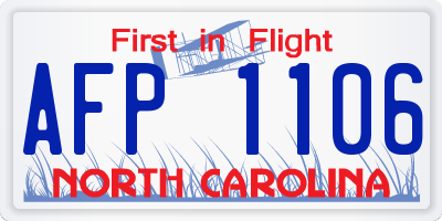 NC license plate AFP1106
