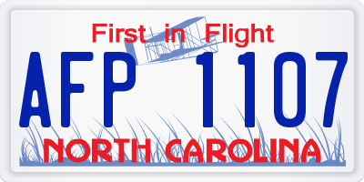 NC license plate AFP1107