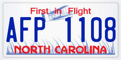 NC license plate AFP1108