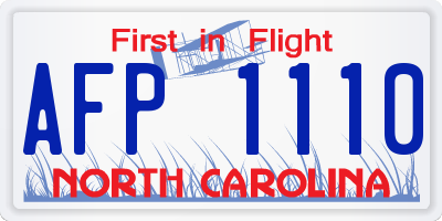 NC license plate AFP1110