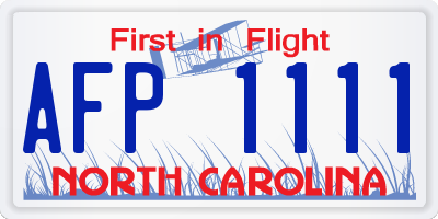 NC license plate AFP1111