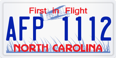NC license plate AFP1112