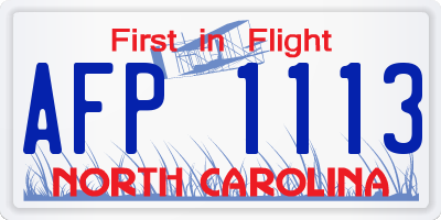 NC license plate AFP1113