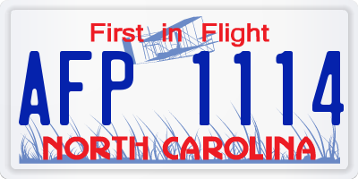 NC license plate AFP1114