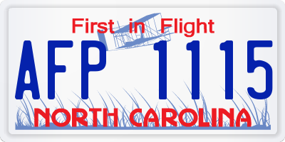 NC license plate AFP1115