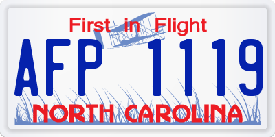 NC license plate AFP1119