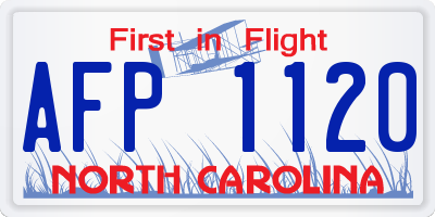 NC license plate AFP1120