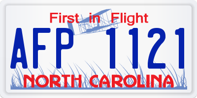 NC license plate AFP1121