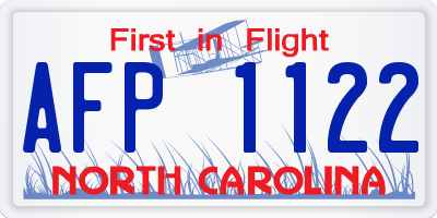 NC license plate AFP1122