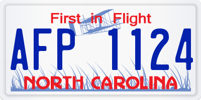 NC license plate AFP1124