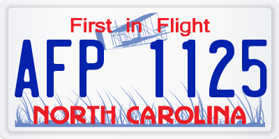NC license plate AFP1125