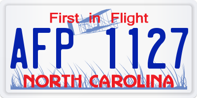NC license plate AFP1127
