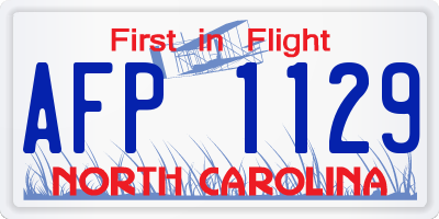 NC license plate AFP1129
