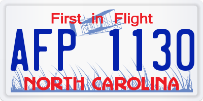 NC license plate AFP1130